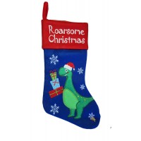 Blue Dinosaur Christmas Stocking