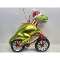 Dinosaur on a Bicycle Christmas Tree Decoration 