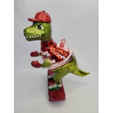 Dinosaur on a Skateboard Christmas Tree Decoration 