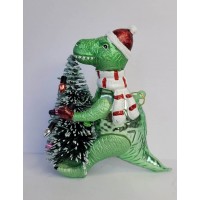 Dinosaur with a Christmas Tree Decoration 