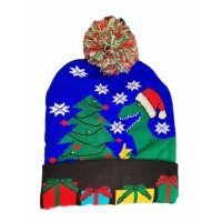 Dinosaur Christmas Light up Bobble Hat