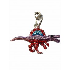 Dinosaur Glitter Keyring