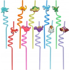 Curly Dinosaur Straw
