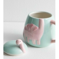 Pink Dinosaur Mug with Lid
