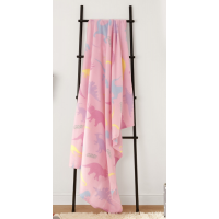 Pink Dinosaur Fleece Blanket