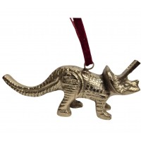 Triceratops Gold Tone Tree Ornament