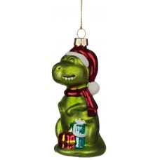 T-rex Glass Christmas Tree Decoration