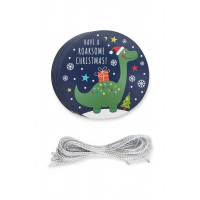 Blue Dinosaur Xmas Gift Tags