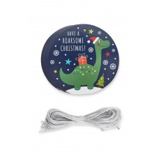 Blue Dinosaur Xmas Gift Tags