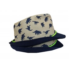 Dinosaur Straw Trilby Hipster Hat - Older Kids