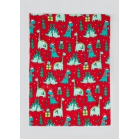 Red Dinosaur Christmas Throw 