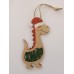 Wooden Dinosaur Christmas Decoration