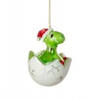 Newly Hatched T-rex Glass Bauble