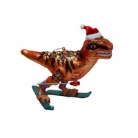 Skiing T-rex Tree Ornament