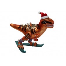 Skiing T-rex Tree Ornament