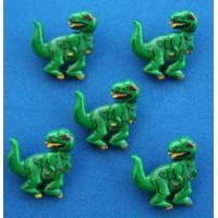 Dinosaur Buttons - Green T-rex  28mm