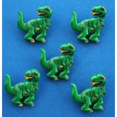 Dinosaur Buttons - Green T-rex  28mm