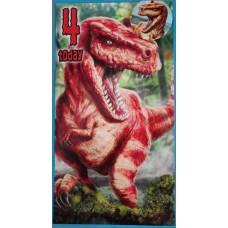 T-rex Birthday BADGE Card - AGE 4