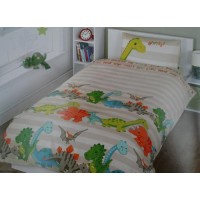 Dinosaur Taupe/Ivory Duvet Cover - Single Size