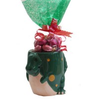 Green T-rex Mug with Chocolate Eggs