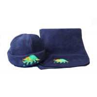 Fleece Dinosaur Hat and Scarf Set