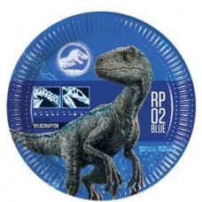 Jurassic World Blue Paper Plates 23cm