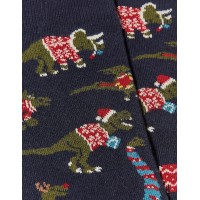 Mens Christmas Dinosaur Socks - One Pair