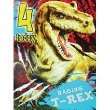 T-rex Birthday Card - 4 TODAY