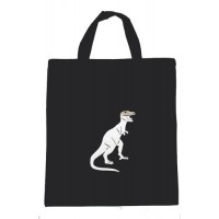 Silver T-rex Canvas Shopper