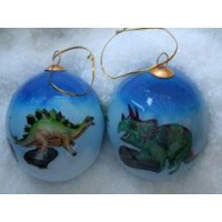 Herbivores Handpainted Glass Ornament