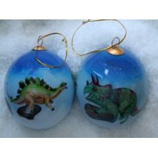 Herbivores Handpainted Glass Ornament