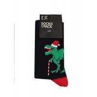 Mens Christmas T-rex Socks