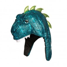 T-Rex Dinosaur Head Hat  Sparkly Blue